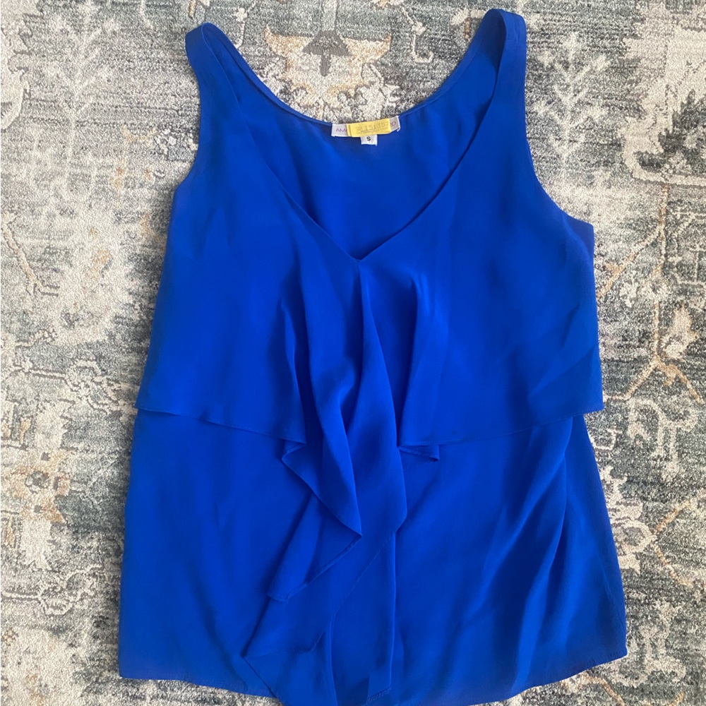 Amanda Uprichard, 100% silk cobalt blue, tank top size S, good used condition